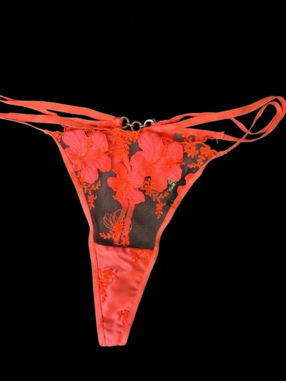 Honey Birdette Coral Floral Lace Thong Panty